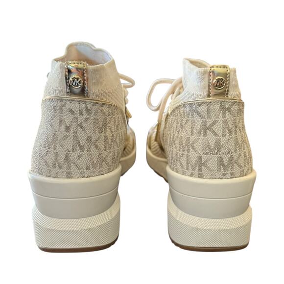 Michael Kors White Markie Wedge Heel Bootie Sneakers Size 9 - Picture 5 of 8